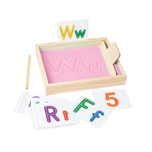 Harilla Montessori-Sandkasten, Premium-Sandkasten, Tiefe Sandschreibkästen aus Holz zum Nachzeichnen von Buchstaben, Zahlen und Zeichnen im Klassenzimmer, ROSA von Harilla