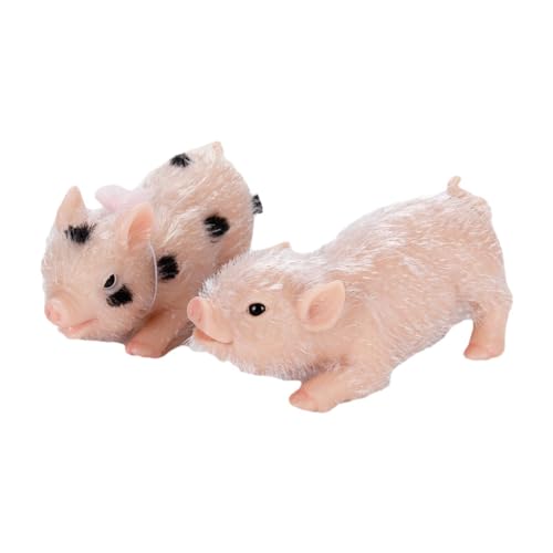 Harilla -Schweinespielzeug-Set, Bauernhoftier-Spielset, Mini-Silikonpuppe, Miniatur-Schweinespielzeug-Set, Baby-Schweinchen-Puppe für, 2 Stücke von Harilla