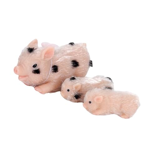 Harilla -Schweinespielzeug-Set, Bauernhoftier-Spielset, Mini-Silikonpuppe, Miniatur-Schweinespielzeug-Set, Baby-Schweinchen-Puppe für, 3 Stück von Harilla