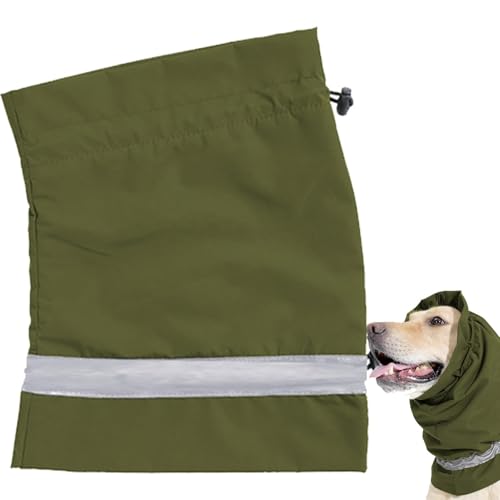 Hundeohrwickel – beruhigende Kapuze für Hunde, wasserdicht, warm, beruhigende Hunde-Kapuzenpullover, verstellbare Schnalle, Hundehalswickel mit reflektierendem Streifen, Pflege-Stirnband, tragbar für von Harmoousue