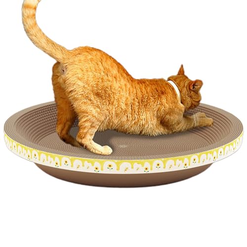 Katzenkratzbrett - Katzenkratzschale | Karton Kratzpad Pad Schüssel Katze Kratzmatte | Dicke Kratzfeste Katze Karton Bett Katze Kratzmatte für Möbel Schutz Kätzchen Training Spielzeug von Harmoousue