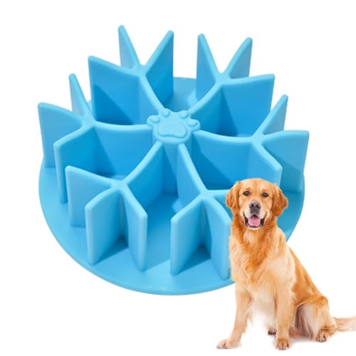 Puzzle Futternapf Waschbar Slow Feeder Hundenäpfe Anti-Rutsch Slow Feeding Puzzle Bowl Silikon Hundenapf Langsam Fressen Welpenschüssel für Hunde Welpen Kätzchen Haustiere von Harmoousue