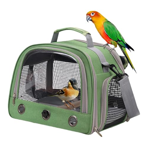 Tragbare Papageien-Reisetasche – Vogel-Reisetasche | Atmungsaktive Tragetasche Mit Reißverschluss | Bequemer Vogeltransporter Mit Stehender Sitzstange, Tragbares Haustier-Vogelzubehör Für Krankenhäuse von Harmoousue