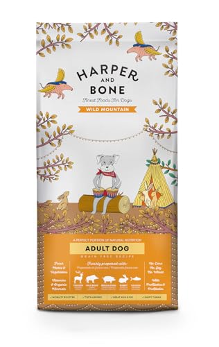 Harper & Bone Adult Dog – Wild Mountain – Hirsch, Wildschwein, Schwein, Kaninchen und Lachs (12 kg) von Harper & Bone