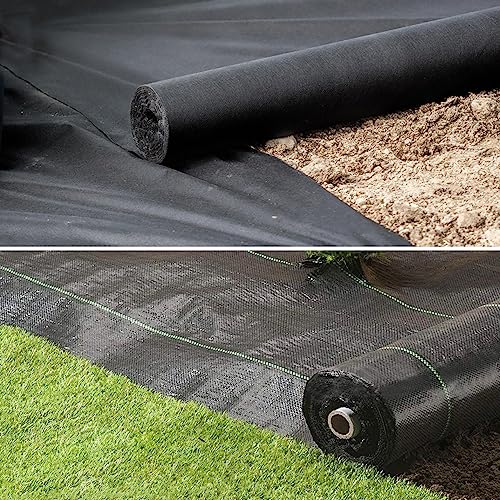 Harrier Gartenvlies gegen Unkraut | 50 g/m² oder 100 g/m² (1 m x 10 m - 100 g/m², ohne Erdanker) von Harrier