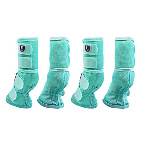 Harrison Howard 4er Set Horse Fly Boots Perfekt konturierte Passform Beinschoner dichte Netzstiefel mit belüftetem Komfort Zuverlässiger Schutz vor Sommerelementen von Harrison Howard