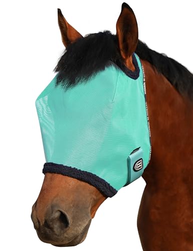 Harrison Howard All Round Mesh Horse Fliegenmaske UV Schutz mit Fleece Gepolsterter Einfassung Mint L von Harrison Howard