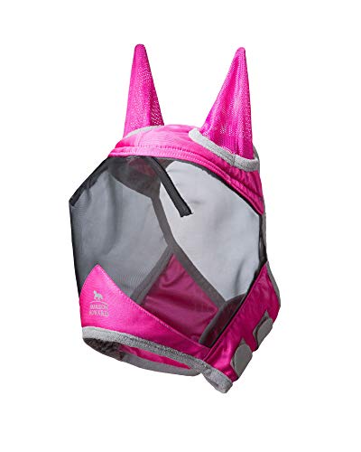 Harrison Howard CareMaster Pro Luminous Pferde Fliegenmaske UV-Schutz mit Ohrenschutz Rosa Kaltblut (XL) von Harrison Howard