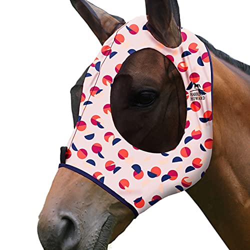 Harrison Howard Super Comfort Stretchy Fly Mask Large Eye Space with UV Protection Soft on Skin with Breathability Punkte weben von Harrison Howard