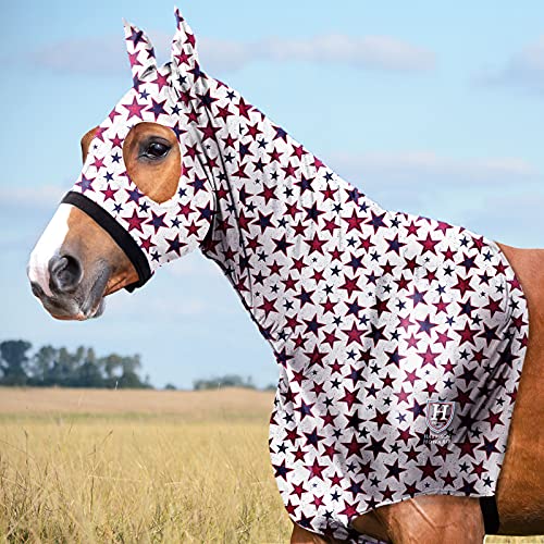 Harrison Howard Soft Fleece Trim Stretchy All-Covered Bequeme Horse Head Hood mit Reißverschluss-Vivid Stars L von Harrison Howard