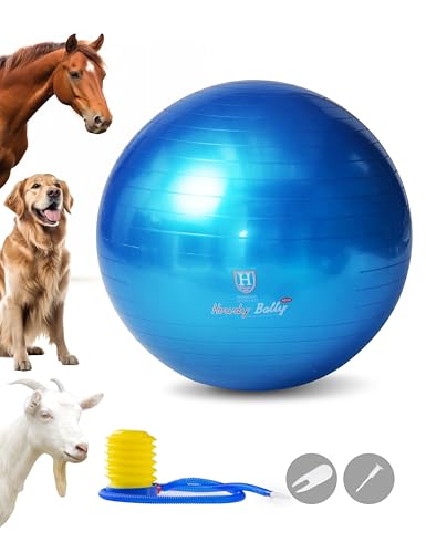 Harrison Howard Howdy Bally Mega Pferdespielball, Anti-Burst, riesiger Pferdeball, Pferdefußball, Herdingball, riesiger Spielball für Pferde, 101,6 cm, leuchtendes Blau von Harrison Howard