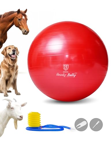 Harrison Howard Howdy Bally Mega Pferdespielball, Anti-Burst, riesiger Pferdeball, Pferdefußball, Herdingball, riesiger Spielball für Pferde, 55,9 cm, Scharlachrot von Harrison Howard