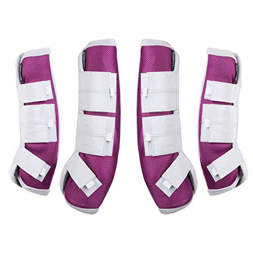 Harrison Howard Pferde Fliegenstiefel Beinschoner Fliegenstiefel Schutz 4er Set Amethyst Groß Full Size von Harrison Howard