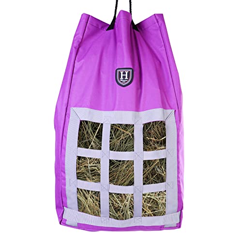 Harrison Howard Premium Durable Adjustable Horse Slow Feed Hay Bag Waterproof Large Capacity Purple von Harrison Howard