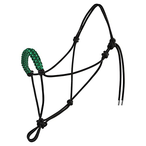 Harrison Howard Seilhalfter für Pferde, super stabiles Pferdeseil-Training, Kreuz-Stil mit 4 Knoten, 0,6 cm, steife Halfterschnur, Standard, Schwarz von Harrison Howard