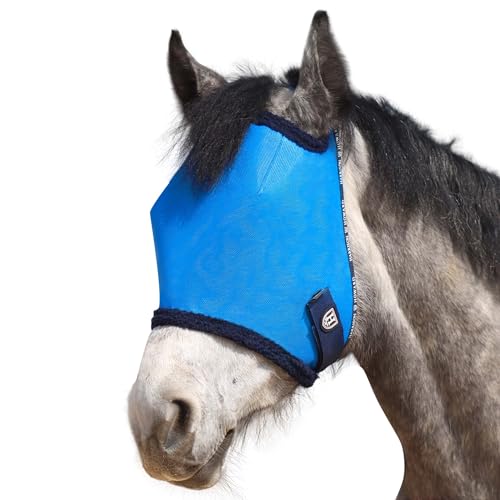 Harrison Howard Pferde Fliegenmaske Standard-Bremsenmaske mit Komfort-Fleece-Polsterung UV-Schutz für Pferde Verstellbarer Touch-and-Go Gurt mit Öffnung der Vordertür von Harrison Howard