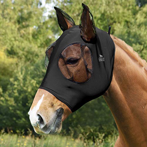 Harrison Howard Super Comfort Stretchy Fly Mask Large Eye Space with UV Protection Soft on Skin with Breathability von Harrison Howard