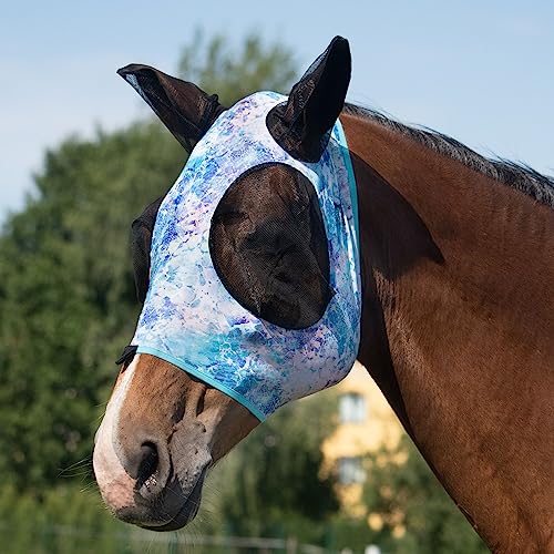 Harrison Howard Super Comfort Stretchy Fly Mask Large Eye Space with UV Protection Soft on Skin with Breathability Mix (L) von Harrison Howard