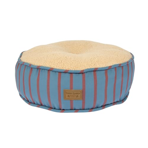 Harry Barker Gestreiftes Kissen und Liege, Hundebetten, Sherpa-Pouf-Bett von Harry Barker