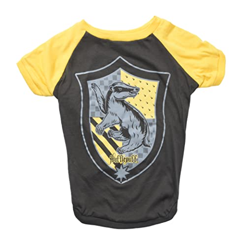 Harry Potter Hufflepuff Haustier-T-Shirt in Größe XS Hunde-T-Shirt, Harry-Potter-Hunde-Shirt, Harry-Potter-Hundebekleidung & Zubehör für Hogwarts Häuser, Hufflepuff von Harry Potter