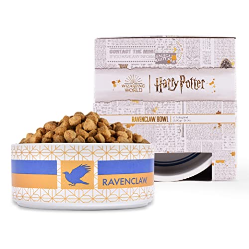 Harry Potter Ravenclaw Futternapf für Hunde, Keramik, 3,5 Tassen, Blau und Gelb, 15,2 cm von Harry Potter