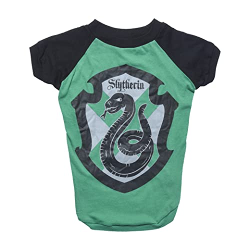 Harry Potter Slytherin Haustier-T-Shirt, Größe XL, Harry Potter Hunde-Shirt, Harry Potter Hundebekleidung und Zubehör für Hogwarts-Häuser, Slytherin von Harry Potter