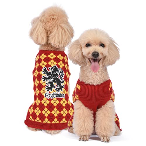 Harry Potter: Gryffindor Haustierpullover – Größe S | Harry Potter Kostüme für Hunde | Harry Potter Hundebekleidung & Zubehör für Hogwarts-Häuser, Gryffindor, Rot von Harry Potter