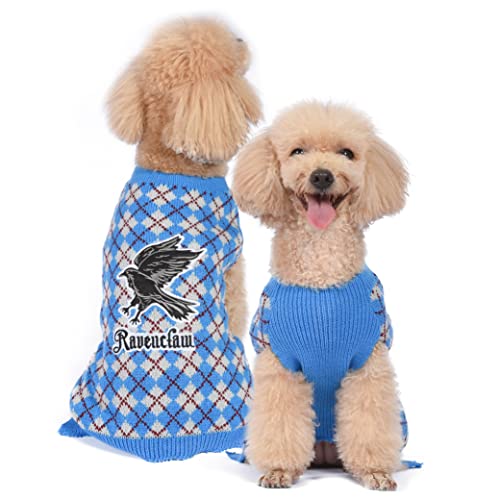 Harry Potter: Ravenclaw Haustierpullover – Größe M, Harry Potter Kostüme für Hunde, Harry Potter Hundebekleidung und Zubehör für Hogwarts-Häuser, Ravenclaw-Blau von Harry Potter