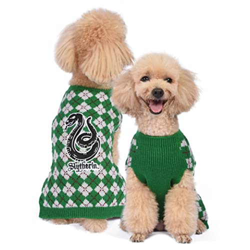 Harry Potter: Slytherin Haustierpullover, Größe S, Harry Potter Kostüme für Hunde, Harry Potter Hundebekleidung und Zubehör für Hogwarts-Häuser, Slytherin-Grün von Harry Potter