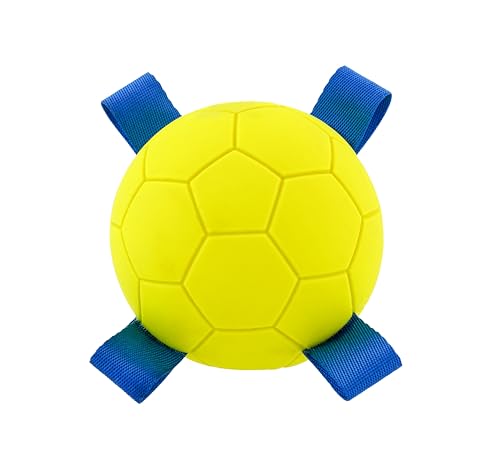 Hartz Dura Play Sports Soccer Hundespielzeug, Speckduft, quietschendes Latex, Gelb und Blau, 1 Stück von Hartz