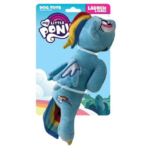 Hasbro My Little Pony Rainbow Dash Plüsch-Hundespielzeug, 33 cm, Quietschspielzeug für Hunde, Blau von Hasbro