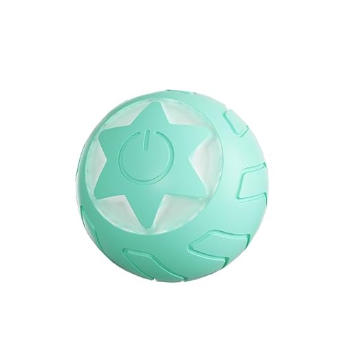 Katzenspielzeug Elektrisch Katzenball mit LED Licht, Automatischer 360 Grad Rollbal Interaktives Katzenspielzeug mit USB Wiederaufladbarer, interaktiver katzenball für Katzen (Grün Stern Ball) von Hatolove