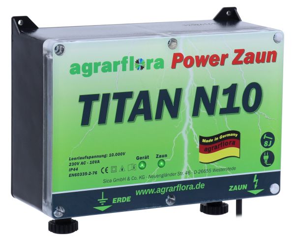 Agrarflora Weidezaungerät TITAN N10 - 10.000 Volt - 8 Joule - 230V ... von Hausmarke