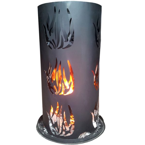 Feuersäule aus Metall mit Feuerrost und Schürhaken, 80 cm hoch, Ide... von Hausmarke