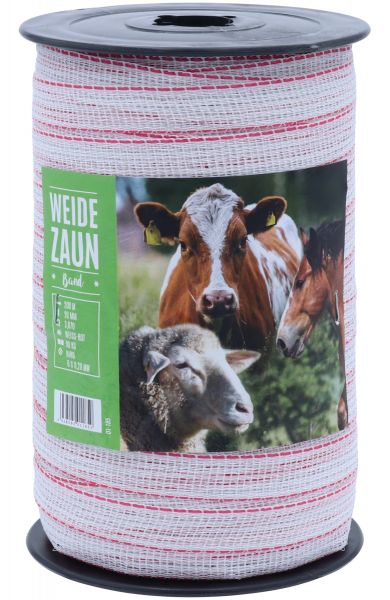 Weidezaunband PROFI 200m, 20mm, 6 x 0,20 Niro, weiß-rot von Hausmarke