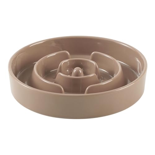 Havniva 24,1 cm Keramik Slow Feeder Hundenapf für große Hunde, Puzzle-Hundefutter, Anti-Schlucken, Pet Slow Feeder Bowl, stoppen Blähungen, verhindern Ersticken (Einzelnapf-Brown Coffee) von Havniva