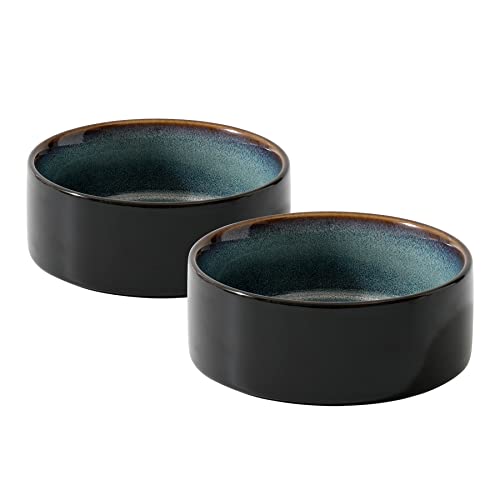 Havniva Keramik-Set mit 2 Katzennäpfen, Futter- und Wassernäpfen für Katzen, Kätzchen, 2 Stück Katzennapf, Katzenfutterspender (13 cm, 2 x Sternenhimmelschalen) von Havniva