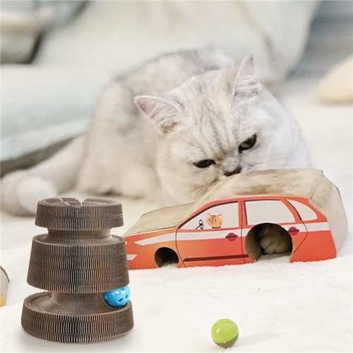 HayLEa Haustier Katze Kratzbrett Katzenkralle Schärfen Faltbare Auto Modellierung Magnetischer Saugnapf Katzenspielzeug Katzenspielzeug Haustierbedarf von HayLEa