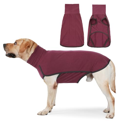 Hundepullover Fleece Weste, Warm Pullover Fleece Hundejacke mit Leine Attachment, Winter Hundepullover Mantel, Kaltwetter Hundebekleidung für kleine Hunde, Innen und Außeneinsatz (Braun, 2XL) von HayLEa