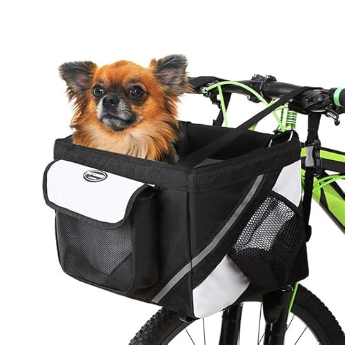 Fahrradkorb für Hunde vorne kleine Katze Fahrradtasche aus Oxford-Stoff Hundehalter für Reise Shopping von Hayagotrade