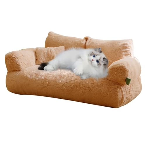 Hbbgdiy Katzensofa Winter weiche Katze Couch gefüllt Nicht rutscher Haustiersofa Kratzfeste Katzensofa Bett abnehmbar waschbar absorbierende Trocknung Dampproof Haustiersofa Katzenzubehör, m von Hbbgdiy