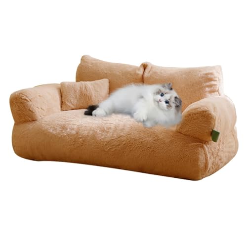 Hbbgdiy Katzensofa Winter weiche Katze Couch gefüllt mit rutschfestem Haustiersofa Kratzfeste Katzensofa-Bett abnehmbar waschbar absorbierende Trocknung Dampproof Haustiersofa Cat Cat Supplies, L. von Hbbgdiy