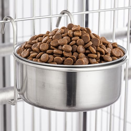 Hundekiste Schüssel, Edelstahl Zwinger Wasserschale hängen, kein verschütteter Hundefutterfutter mit Halter für die Fütterung von Katzen, Vögeln, Papageien, Kaninchen, Frettchen Hundekiste Schüssel, Edelstahl Zwinger Wasserschale hängen, kein verschütteter Hundefutterfutter mit Halter für die Fütterung von Katzen, Vögeln, Papageien, Kaninchen, Frettchen von Hbbgdiy