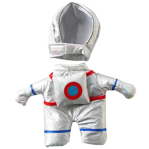 Hundekostüme, Space Teddybären Kostüm für Hunde Teddybär Plüschspielzeug, Raumgefüllte Tierkleidung mit Jacke, Helm und Hose Silber -Raum -Outfit für Hunde Haustier Teddybär von Hbbgdiy