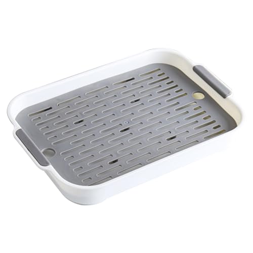 Kaninchendrüsenschale 2 Tiers Meerschweinchen Müllschalel Kaninchen Katzentoilette Plastik Rechteckige Hasen Haustier Toilette 9.7x14.4x2 'Meerschweinchen -Müllschalent -Töpfchen -Töpfchen -Trainer von Hbbgdiy