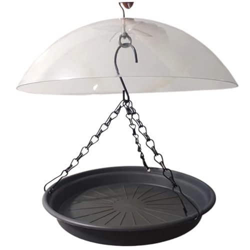 Vogelfutterhäuschen für Outdoors, Eichhörnchen -Proof Hanging Vogelfutterleiter Regenproof 8.9 Zoll Vogelfutterleiter Eichhörnchen -Proof für Gartenhof im Freien, Schwarz, schwarz von Hbbgdiy