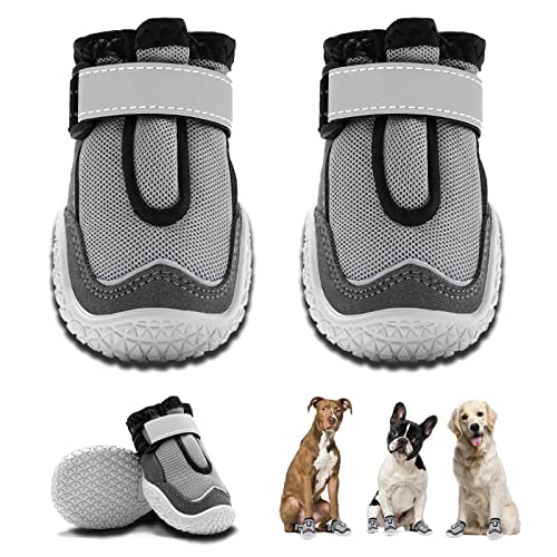 Hcpet Hundeschuhe für große Hunde, Hundeschuhe für heißen Bürgersteig im Winter, Schnee, Pfotenschutz, Hundeschuhe für Komfort und Atmungsaktivität, Outdoor-Stiefel für kleine, mittelgroße Hunde zum von Hcpet