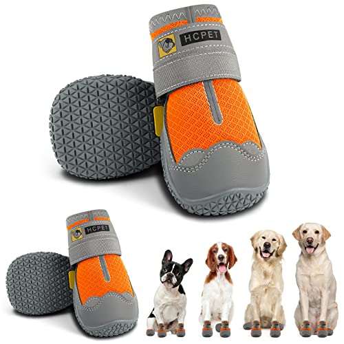 Hcpet Pfotenschutz Hundestiefel, Hundeschuhe Hundeschuhe mit reflektierenden Riemen, Welpenschuhe für kleine mittelgroße Hunde im Freien, Pfotenschutz, 4 Stück von Hcpet