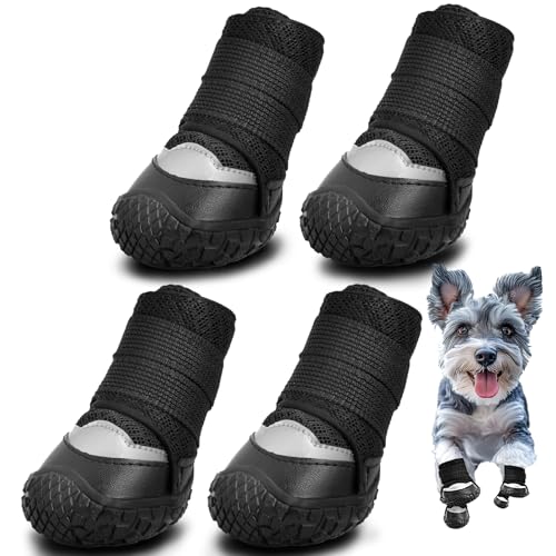 Hundeschuhe für kleine Hunde, Stiefel für Winter, Schnee, heißer Gehweg, Outdoor-Hundestiefel & Pfotenschutz zum Wandern und Laufen, atmungsaktive Hundeschuhe mit verstellbaren Riemen und rutschfesten von Hcpet