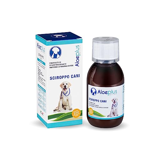 ALOEPLUS Hunde Sirup 150ml - Energetisches und Entgiftendes Ergänzungsfuttermittel auf Basis von Aloe Arborescens Bio, Stärkt die natürlichen Abwehrkräfte, Ideal als Stärkungsmittel für Hunde von Aloeplus